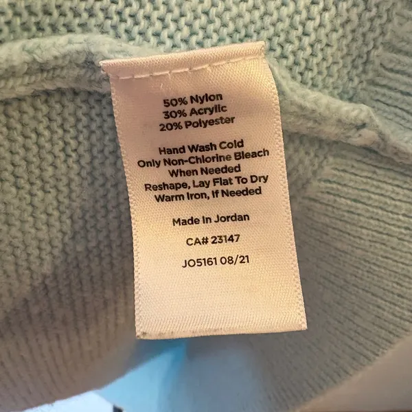 Talbots Plus Sky Blue Ruffled‎ Neck Textured Knit Sweater Size 3X - Image 5