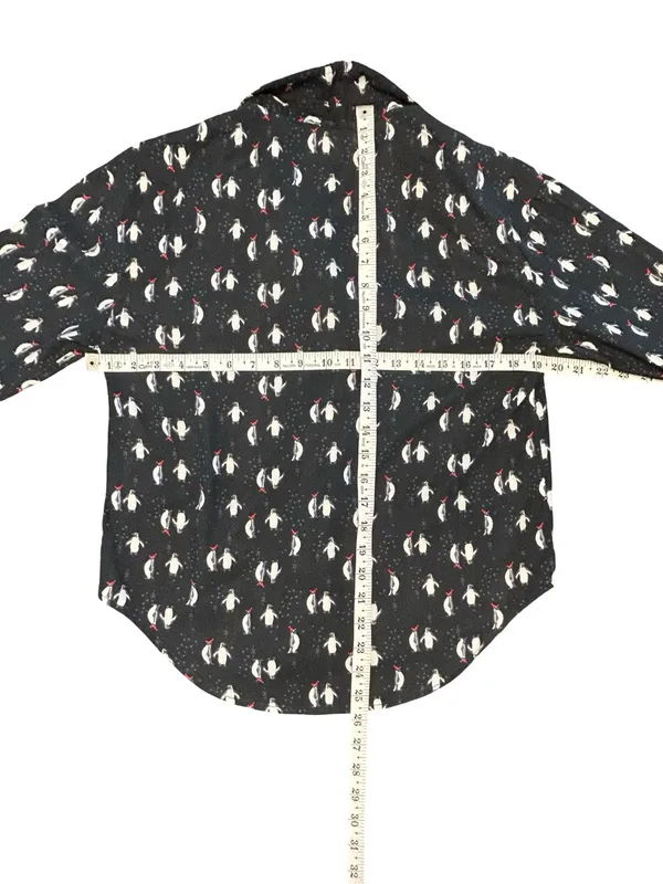 VTG Victoria's Secret The Dreamer Flannel Pj Set tuxedo Penguin Holiday cozy SM - Image 14