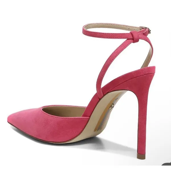 Sam Edelman Avril Dahlia Pink Suede Pumps Size 8.5 Pointed Toe - Image 3