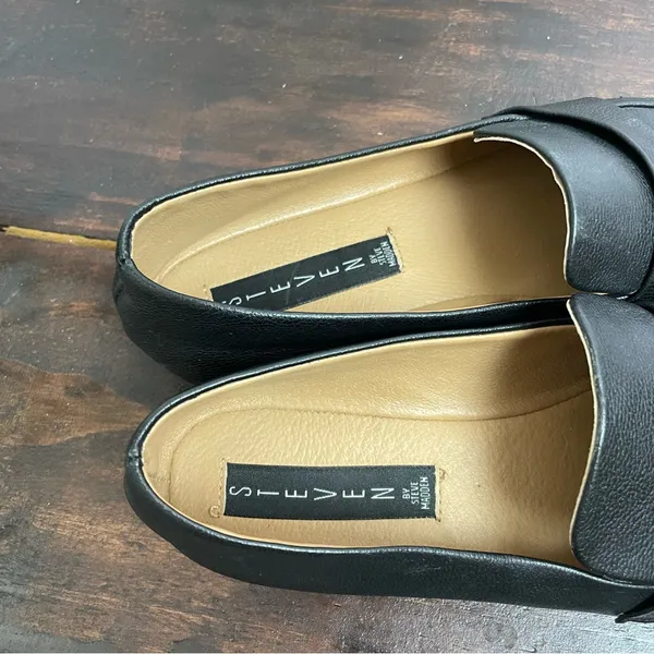 Steve Madden Hollie Pointed Toe Loafer Flats Size 7.5 Black Career Wear Office - Image 6