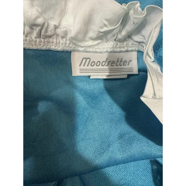 Vintage Moodsetter Nightgown Robe House Coat Blue Cottage Victorian Zip Sz.Small - Image 7