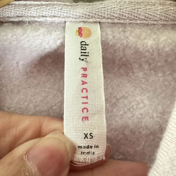 Daily Practice by‎ Anthropologie Hoodie XS Lilac Pink Cropped Sweatshirt Cozy - Image 12