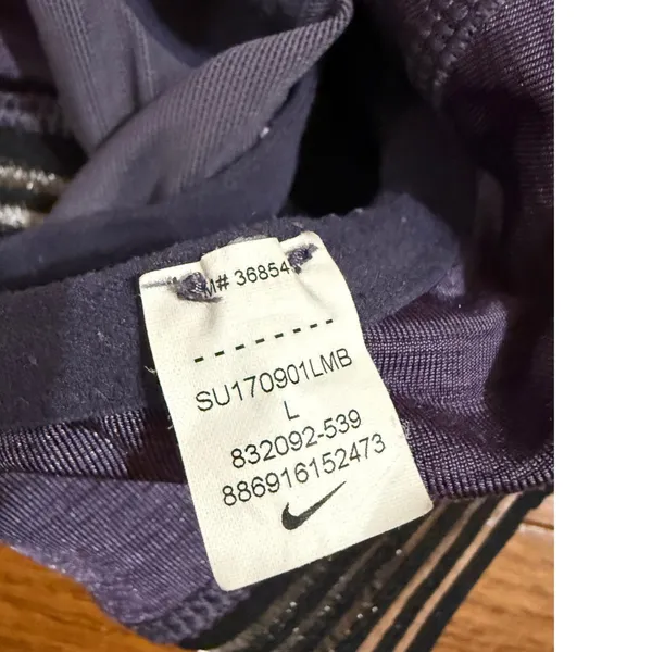 Nike‎ Purple Sports Bra Athletic Support Racerback Sz L - Image 4