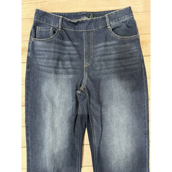 Halara Flex High Waisted Straight Leg Jeans Blue Pull On Stretch Large Tall - Image 2