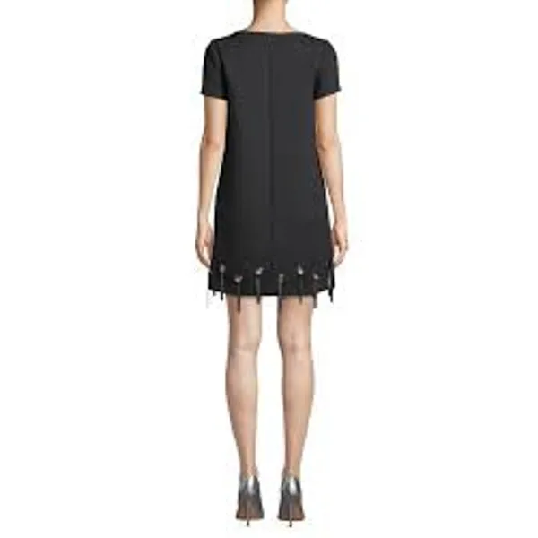 Badgley Mischka Black Fringe Dress‎ Size 4 - Image 2