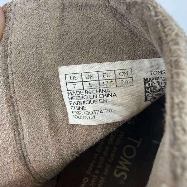 TOMS Majorca Taupe Suede‎ Perforated Peep Toe Booties Womens Heel Shoes - Image 9