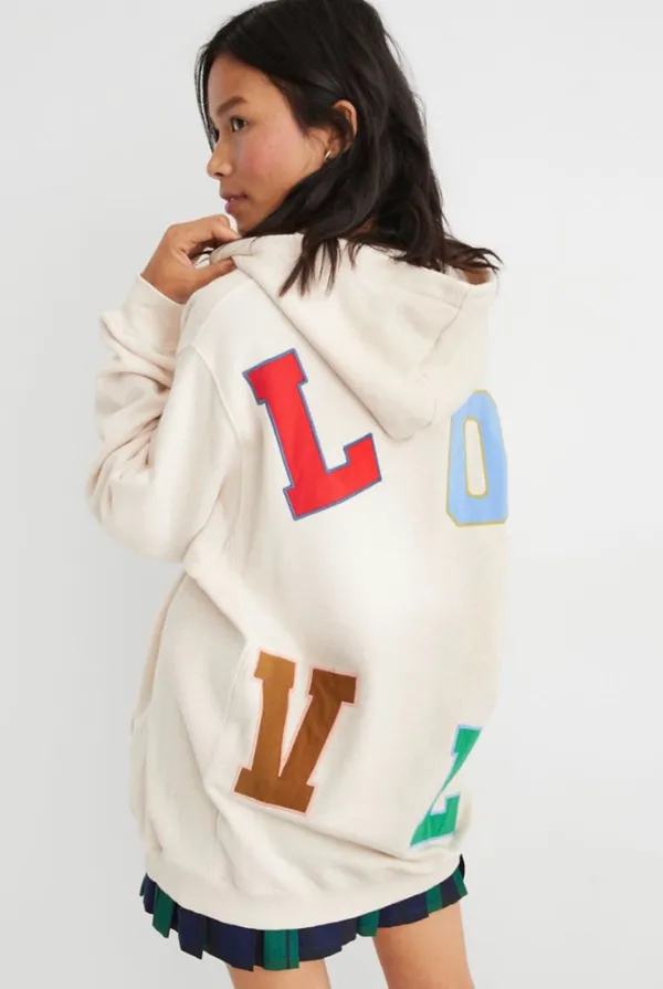 Sweat Everyday Love Patchwork Hoodie - Image 2
