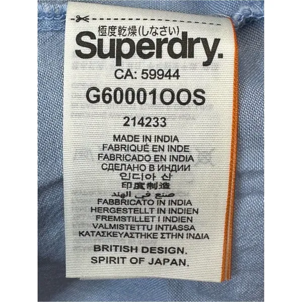 Superdry Light Blue Crochet Trim Shirt Detail 100% Cotton - Image 9