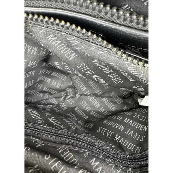 Steve Madden Crossbody Bag Womens Small Black Logo Faux Leather Coin Purse Zip - Image 6