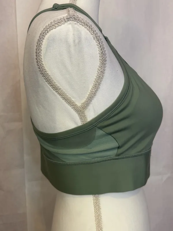 Nike Sage Green Longline Adjustable-Strap Sports Bra - Image 3