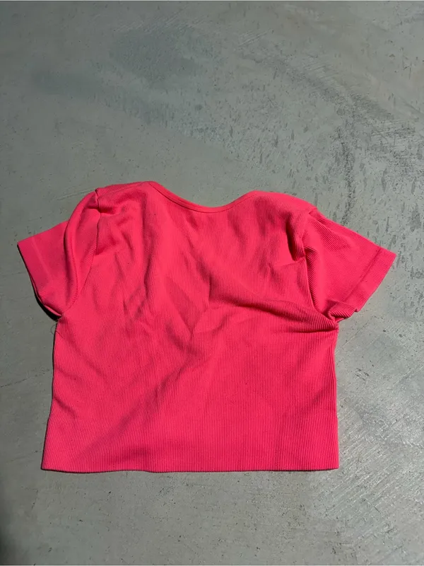 Aerie coral Scoop Neck Crop Top small - Image 3