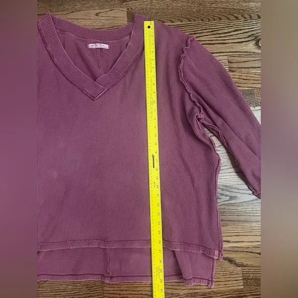 We The Free Asher Thermal Knit Oversized Shirt – Plum – Size Medium - Image 10