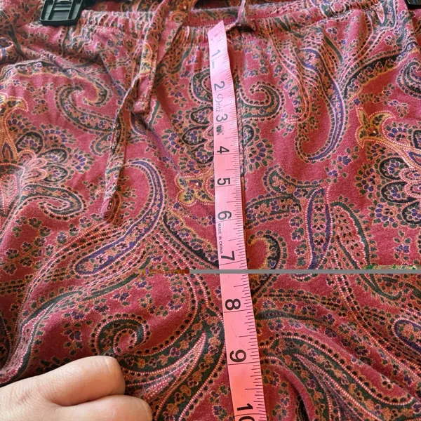 Lauren‎ Ralph Lauren Small Soft Knit Pajama Set Button Red Paisley Designer - Image 15