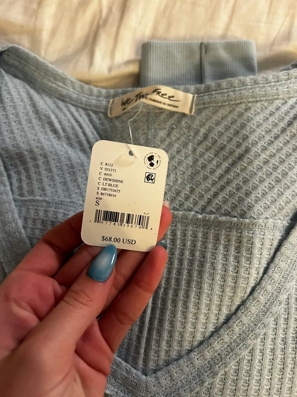 Free People Light Blue Sweater Top - Image 4