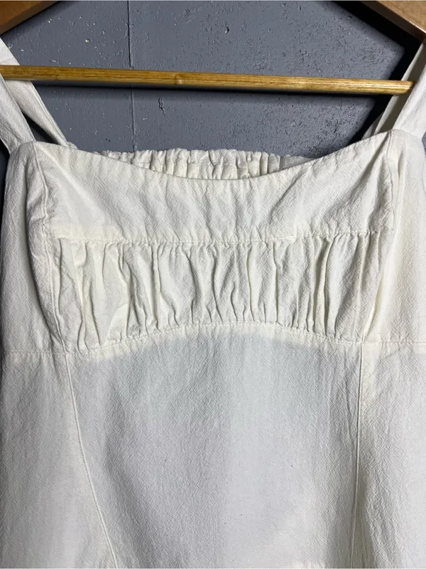 Free People Azasia Minidress in Ivory. Size Large Cotton, dropped waist - Image 6