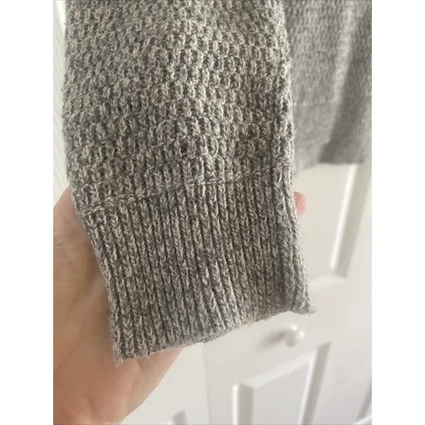 Madewell Textured Waffle Knit Sweater Womens Size S Gray Marl Raglan Pullover - Image 3