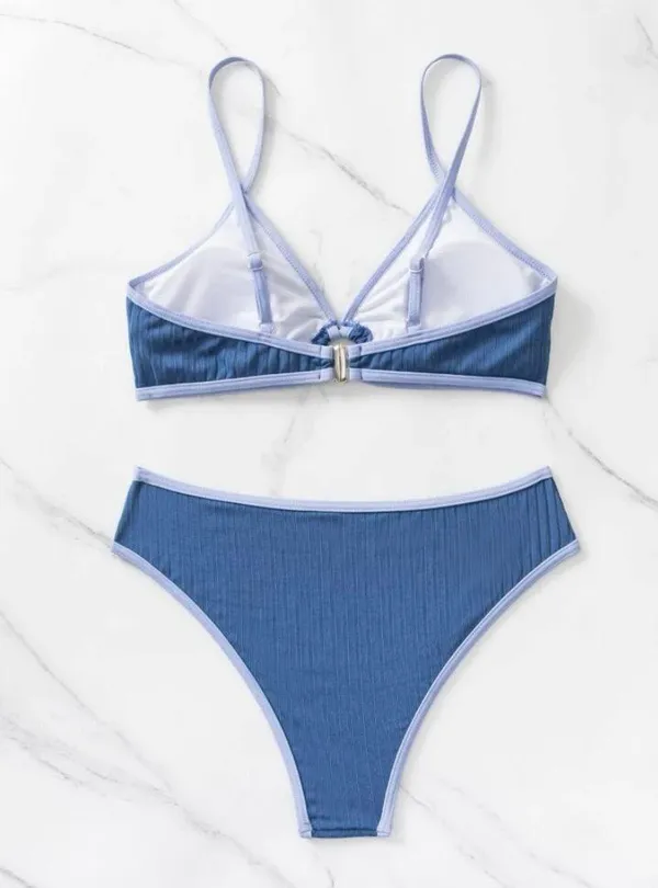 Bra & Bikini Bottom 2 Piece Bathing Suit Blue Size M - Image 2