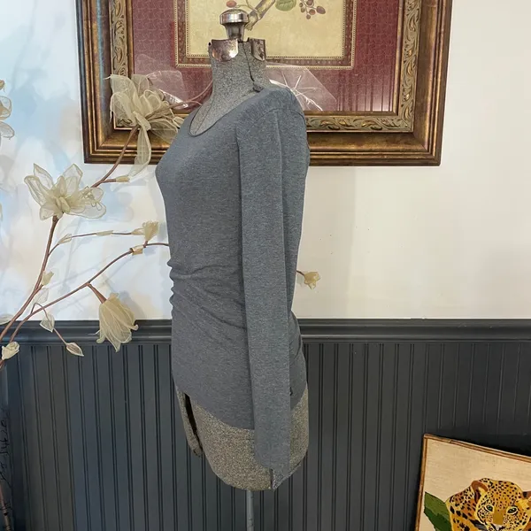 Matilda Jane Ballet Core Boat Neck Heather Gray Top - Sz Small 💚🎀 - Image 4