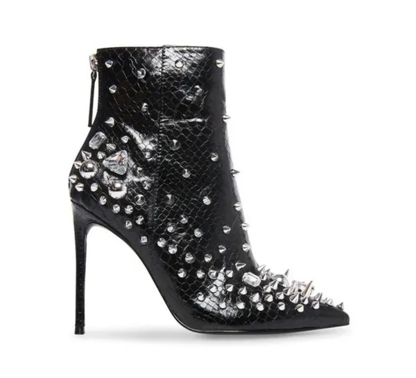 Black Viceroy Studded Bootie Boots Heels - Image 2