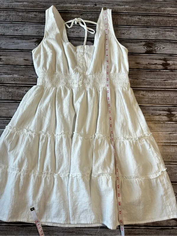 White Tiered Sleeveless Rush Summer Dress - Image 7