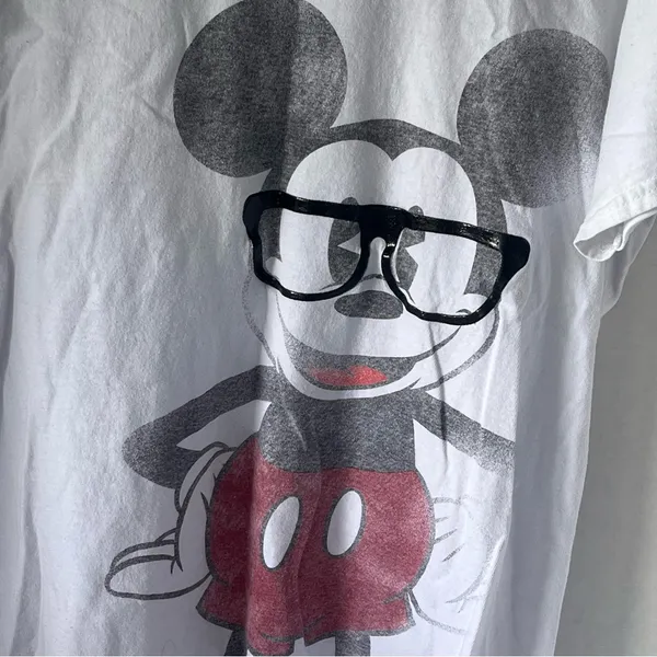 Disney Mickey Mouse Graphic Tee - White and Black - Image 2