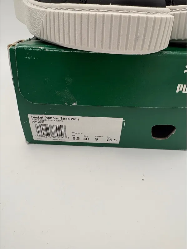 Puma Basket Platform Strap NEW $110 Sneakers Women's Black Leather Size 9 US - Image 8