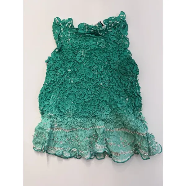 Chaudry KC Sports Green 100% Silk Tank Top‎ Women's Large NWT - Image 2