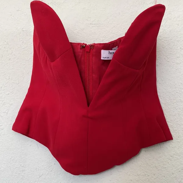 HOUSE OF CB‎ 'Lydia' Red Rose Plunge Corset NWOT size L D- DD - Image 3