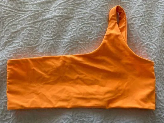 Orange One Shoulder Bikini Top - Image 2