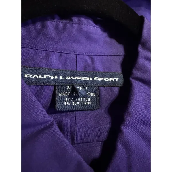 Ralph Lauren Sport Button Up Shirt Purple Women's Size 14 Vintage - Image 4