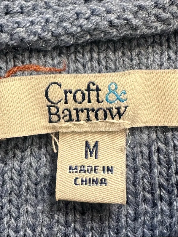 croft & barrow Cobalt Blue Cable Crewneck Sweater Women’s Size Medium - Image 4