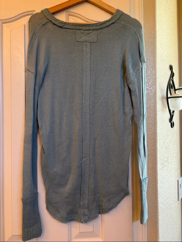 Free People Thermal Lightweight Top With Raw Edges. NWT - Image 4
