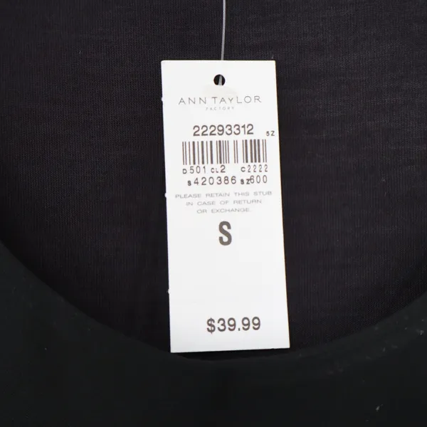 Ann Taylor Factory Womens Black Scoop Neck Sleeveless Shell Top NWT S - Image 3