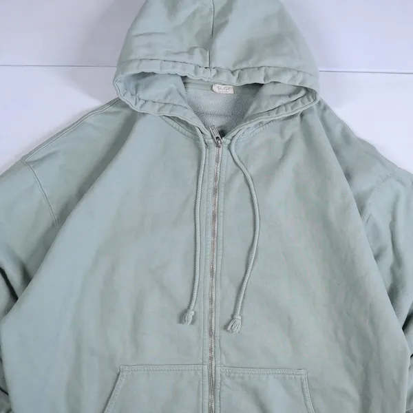 John Galt Brandy Melville Hoodie Women One Size Sage Green Oversized Zip Up Soft - Image 9