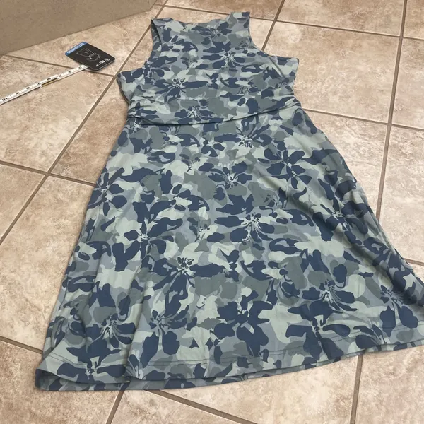 Kuhl Skyla Dress Blue Floral Camo Sleeveless Sun Protection Size Small NEW - Image 7