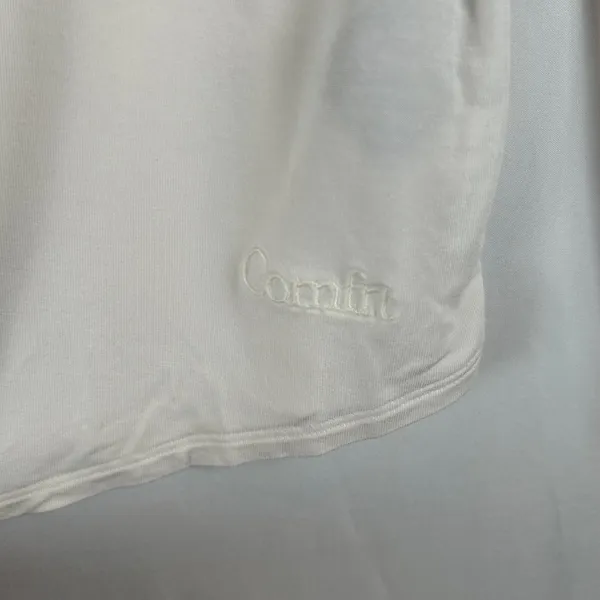 Comfrt Pajama Set Womens XL Cream White Black Piping Long Sleeve Wide Leg‎ Pants - Image 9