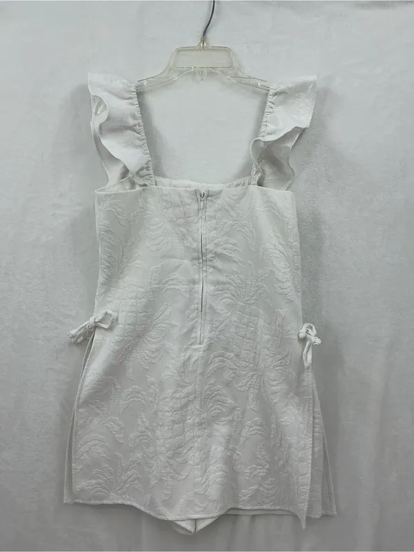 Lilly Pulitzer White Ruffle-Shoulder Mini  romper - Image 5