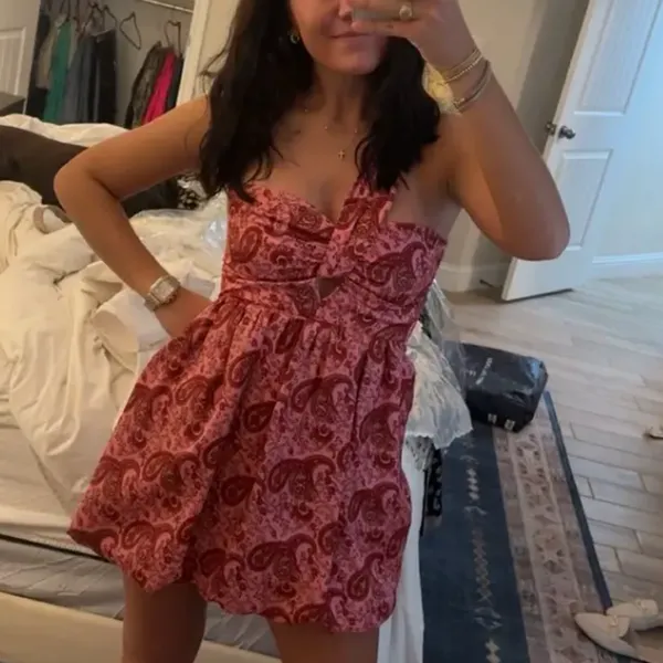 Likely Pink Paisley Bubble Hem Mini Dress SIZE 12 Cocktail Corset Designer $228 - Image 6