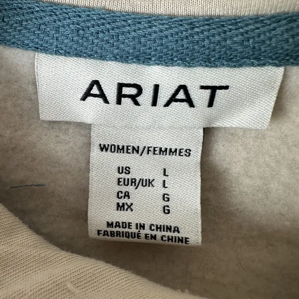 Ariat Logo 2.0 Printed Hoodie Womens Large Blue Aztec Pullover 10062292 - Image 5