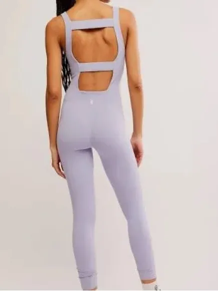 Free People Movement Never Better One-Piece Women Small Lilac NWT‎ Strappy Back - Image 3
