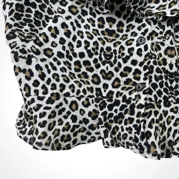 ZARA Leopard Print Peplum Ruffle Blouse - Image 9