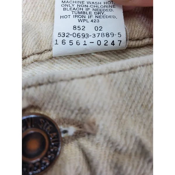Levis 561 Relaxed Fit Jeans Women 18 M Beige Vintage 90s Made in USA Tapered Leg - Image 4