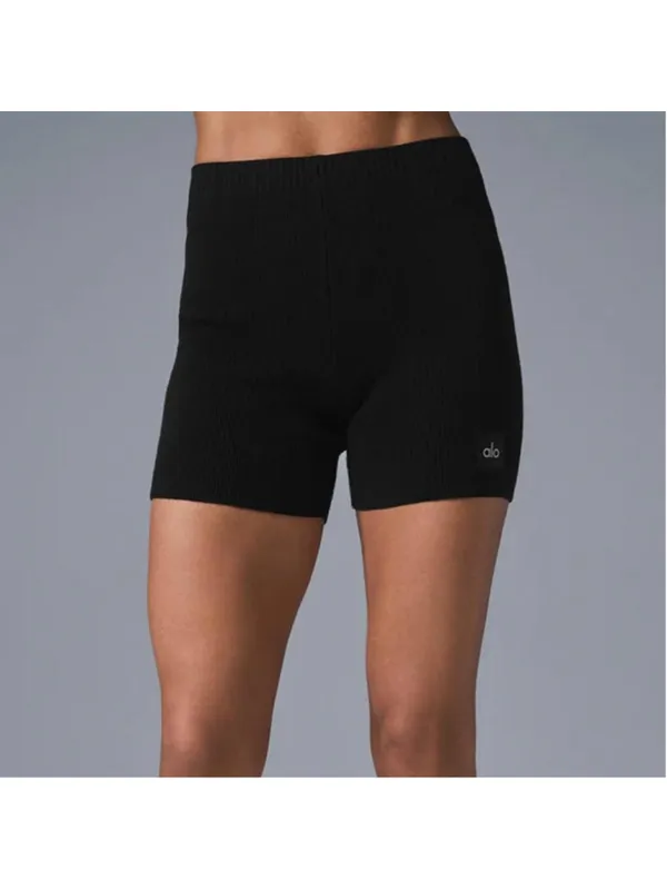 Alo Yoga Scholar Knit High-Waist Cotton Blend Short - Size XS - Image 2