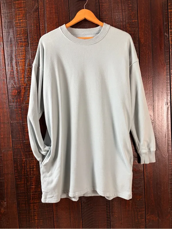 American Eagle Light Blue Tunic Sweatshirt Medium - Image 6