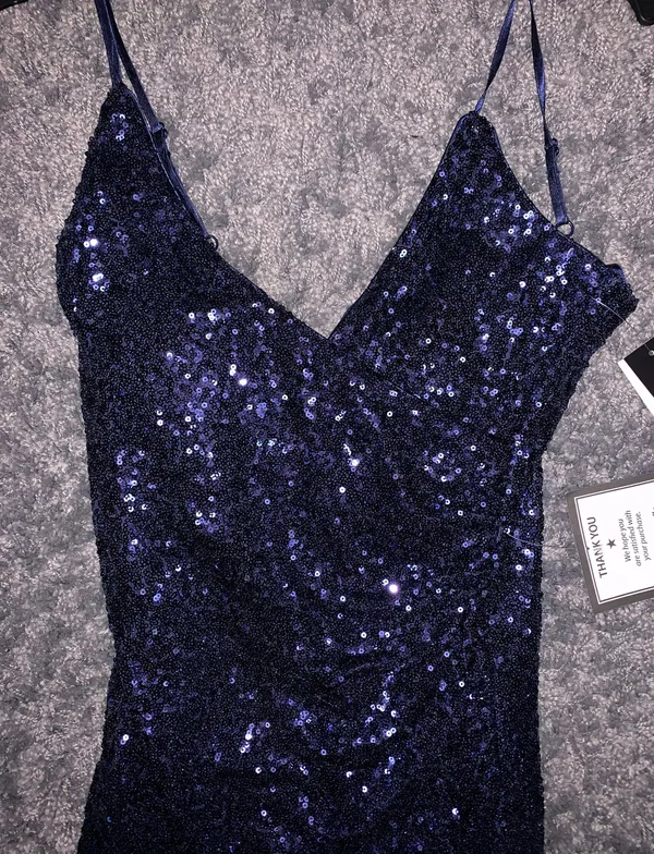 Trixxi Navy Sequin Prom Dress - Image 3