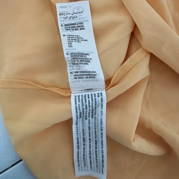 New Abercrombie‎ Fitch Orange Spaghetti Strap Ruched Side Slit Midi Dress Small - Image 13