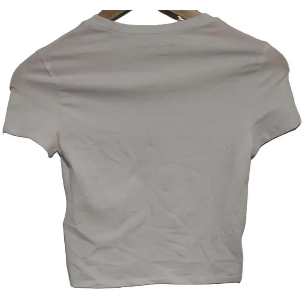 Womens Abercrombie & Fitch Soft AF White Cotton Crew Neck Cropped Tops Size XS - Image 2