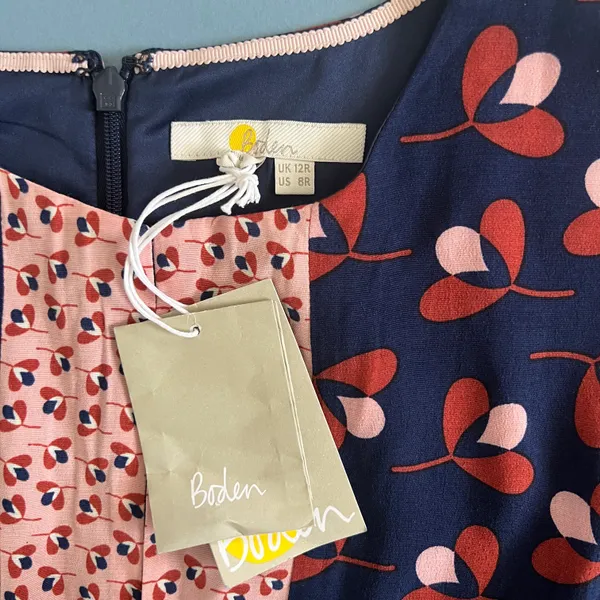 Boden NWT Navy Conker Clover Geo Daisy Dress - Image 4