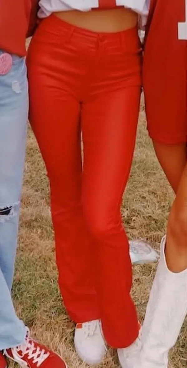 Edikted Pants Leather Flare - Image 4