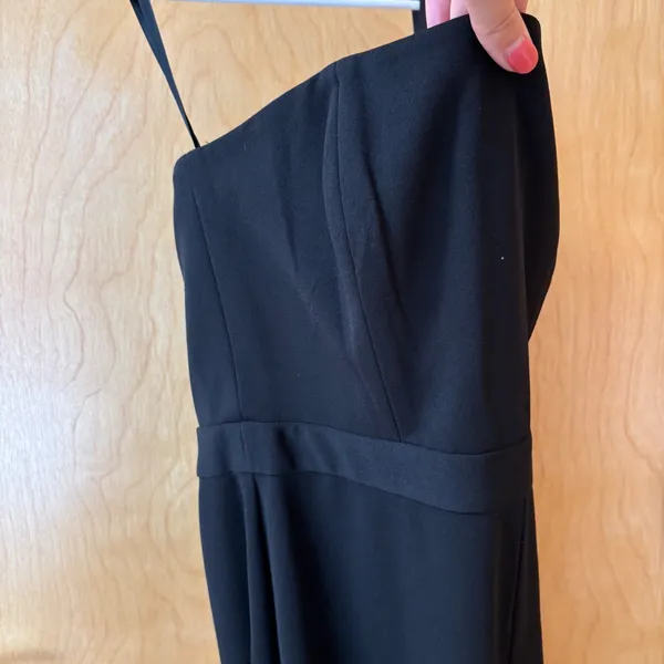 White House Black Market Jumpsuit Women 6 Black Strapless Straight Leg Formal - Image 3